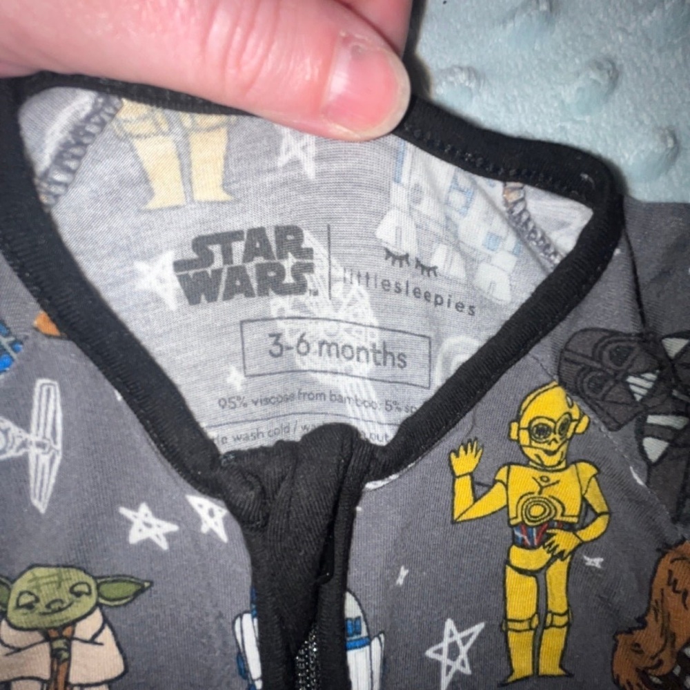 Little sleepies black starwars print